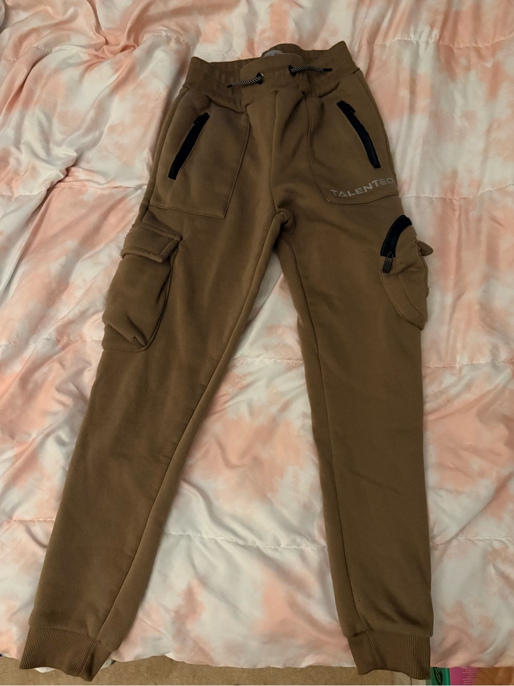 Kids Brown Cargo Joggers